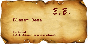 Blaser Bese névjegykártya